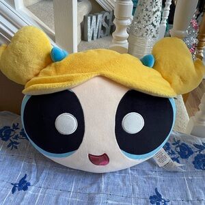 Power Puff Bubbles Miniso Head Plush Pillow
